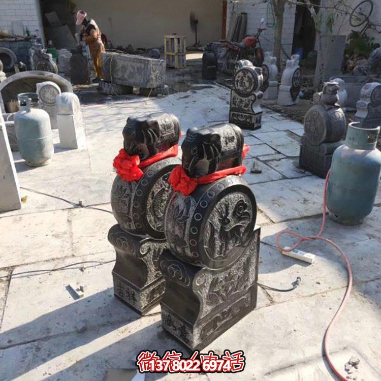 精美大理石仿古舊門墩雕塑，打造完美中式庭院