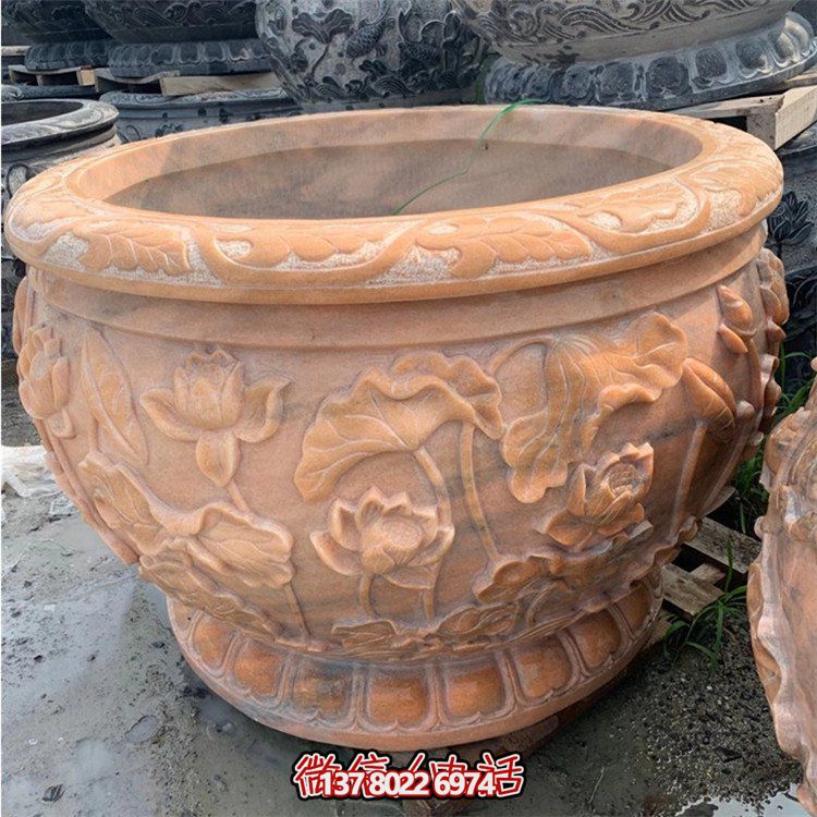 精美仿古大理石石雕擺件，點綴室內(nèi)庭院，完美裝點魚缸