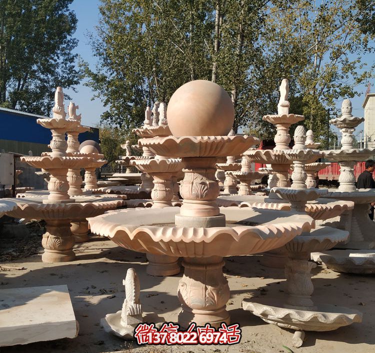 砂巖噴泉水景雕塑