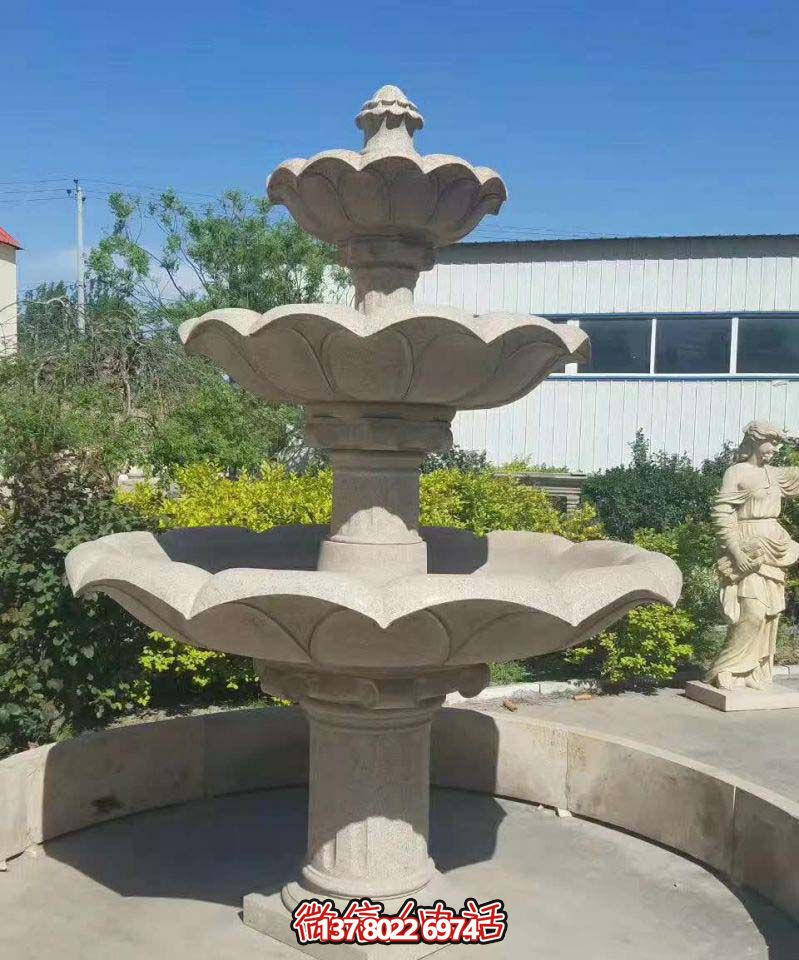 多層噴泉雕塑，裝點工廠區(qū)