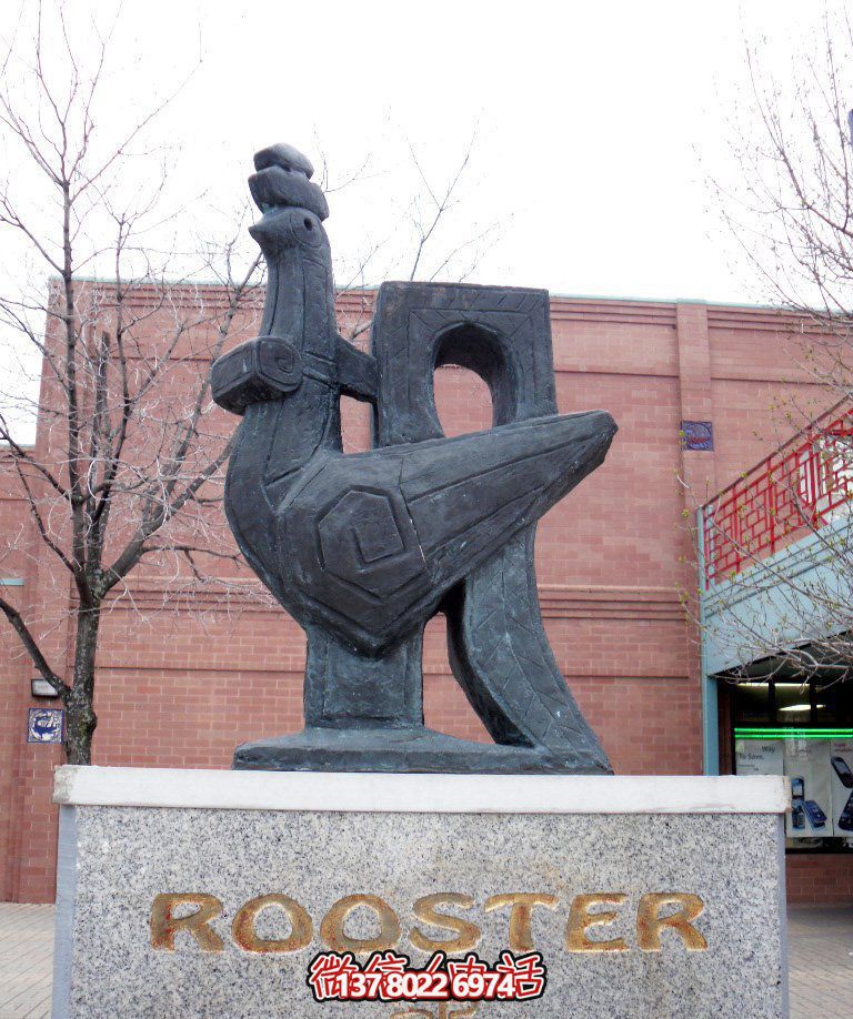 玻璃鋼創(chuàng)意雞雕塑，點(diǎn)亮街道美景