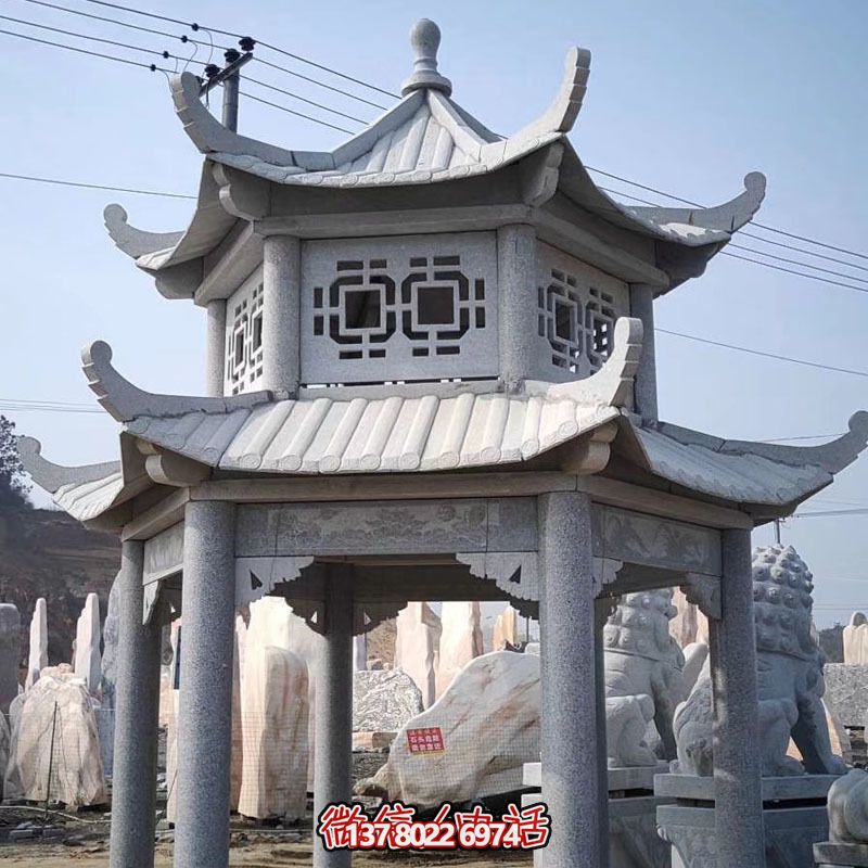 雙層仿古建涼亭，裝點(diǎn)花園、廣場(chǎng)，增添雕塑藝術(shù)氣息