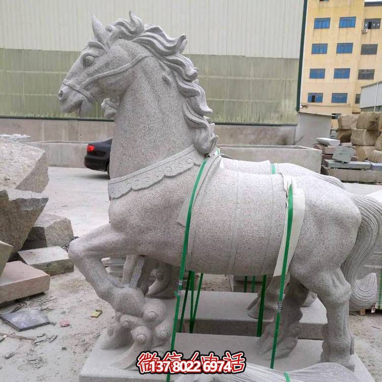 主題砂巖雕刻馬擺件，點(diǎn)綴園林廣場美景