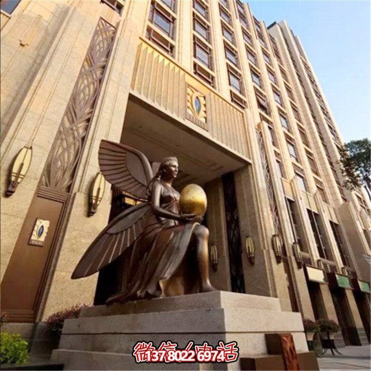 玻璃鋼仿銅西方女人物雕塑，為小區(qū)、寫字樓門前添彩