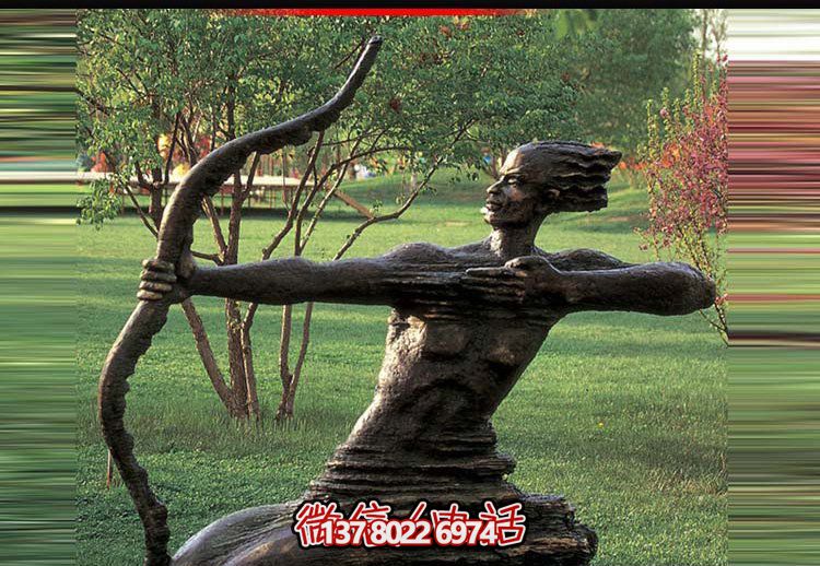 后羿射日雕塑，漆金鑄銅園林景區(qū)裝置