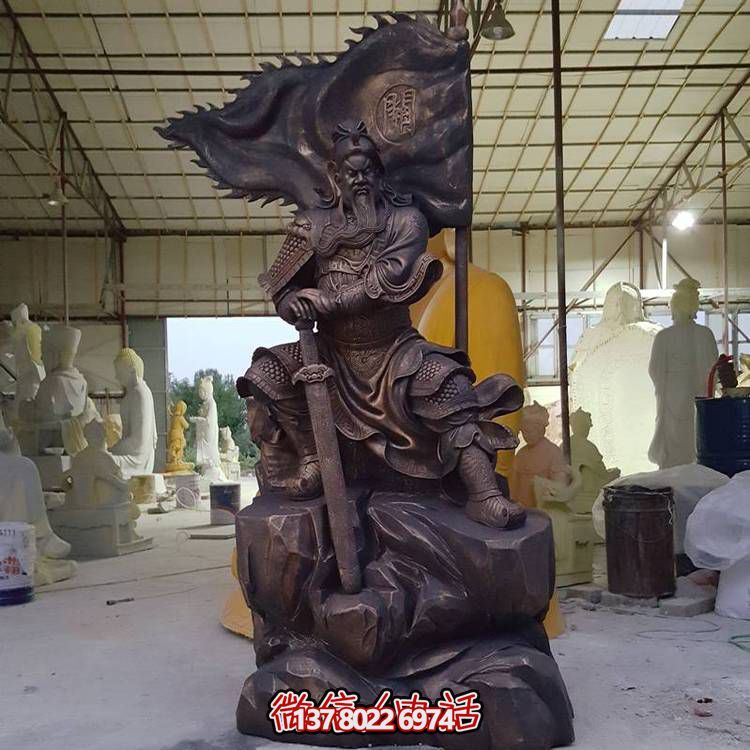 大型仿銅武財(cái)神關(guān)羽玻璃鋼雕塑