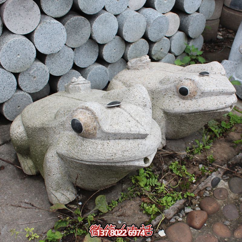 可愛(ài)室外青蛙石雕雕塑