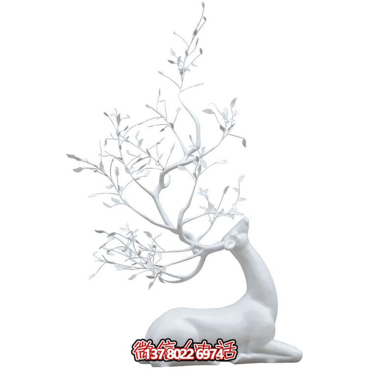 玻璃鋼雕塑梅花鹿，抽象戶外園林裝飾
