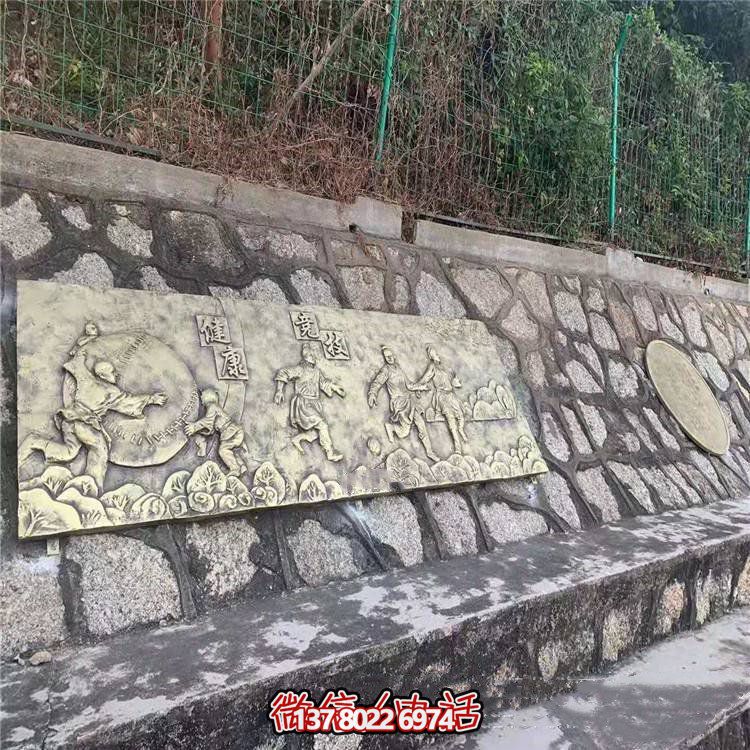 玻璃鋼仿銅浮雕裝飾畫，城市主題背景解封裝飾