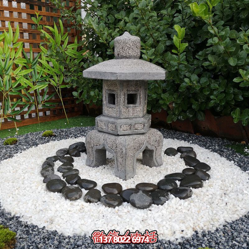 日式戶外石雕石燈，傳承精致大理石園林雕塑