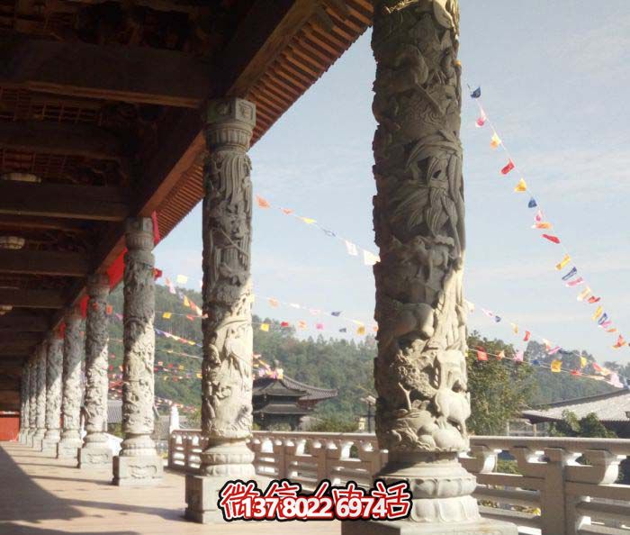 傳承古典藝術(shù)，精美石雕龍柱漢白玉浮雕