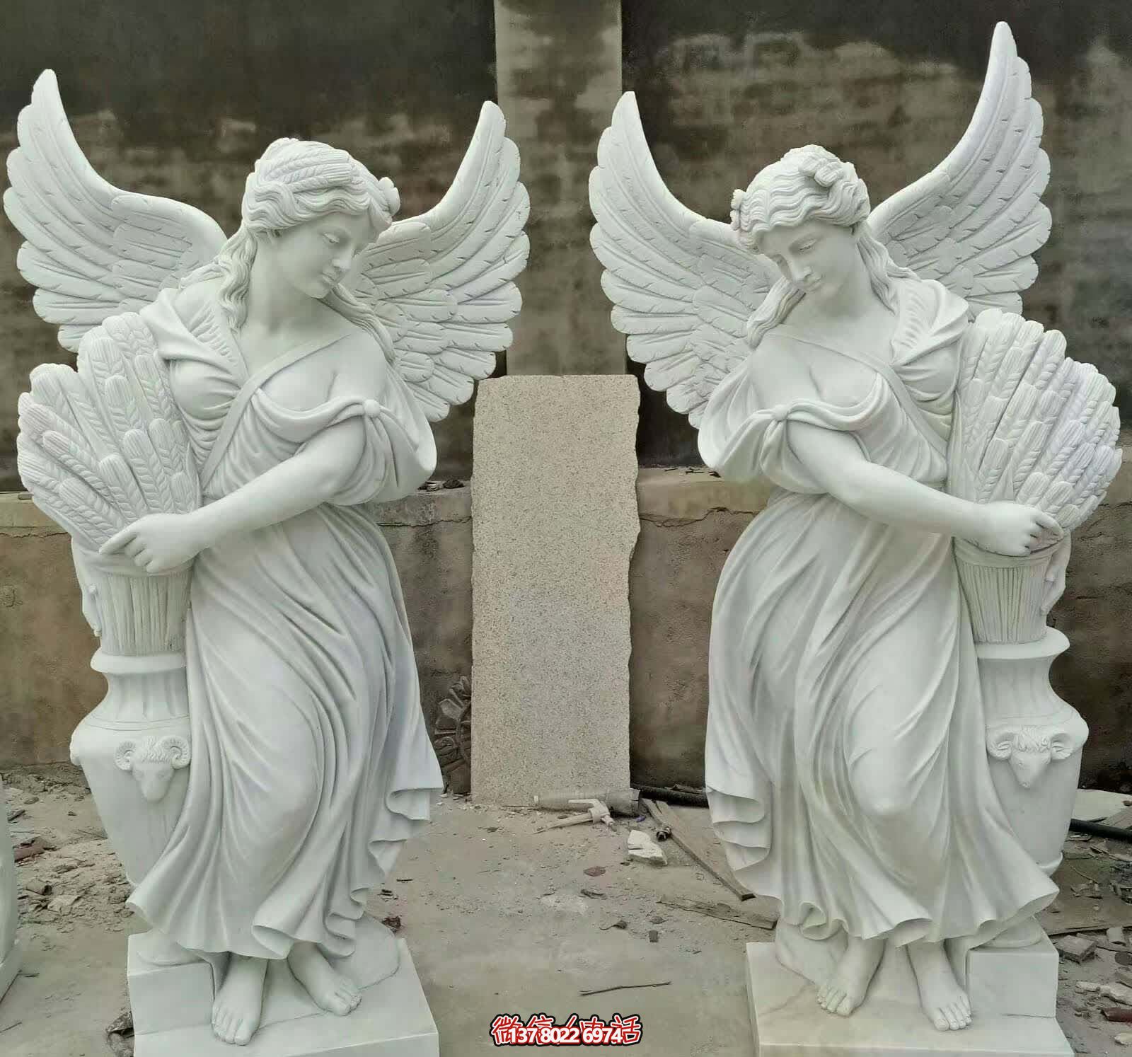 精雕細(xì)琢的白玉雕塑，點綴西方庭院別墅