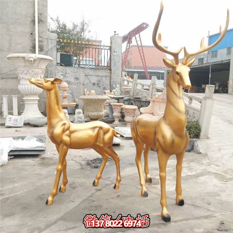 高雅優(yōu)美的梅花鹿雕塑，提升小區(qū)、別墅及戶外景觀美感
