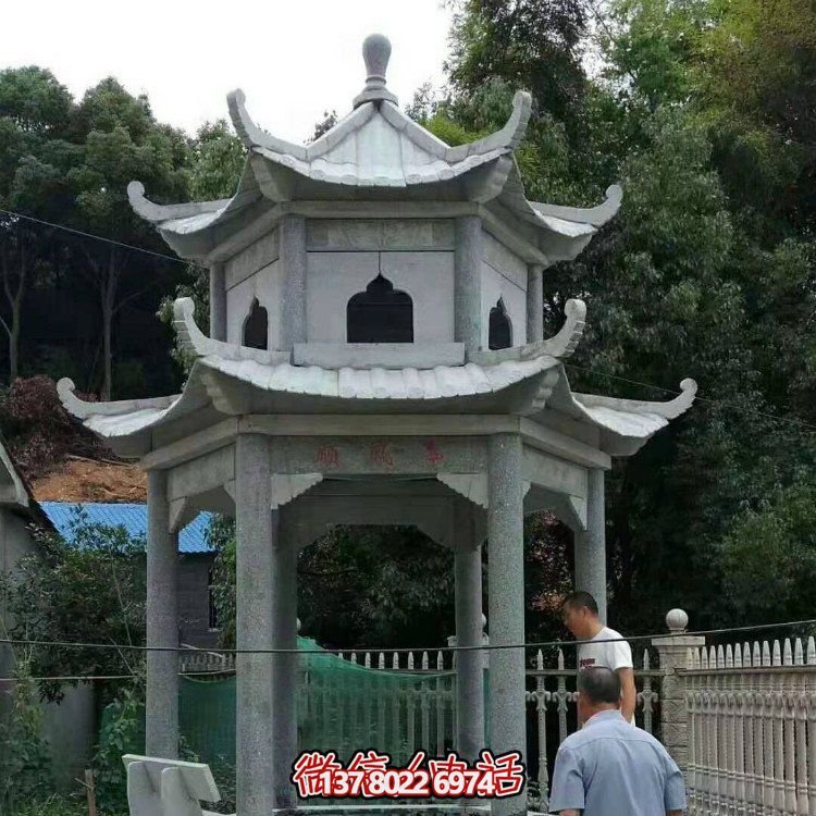 大型石雕涼亭，精美的室外裝飾