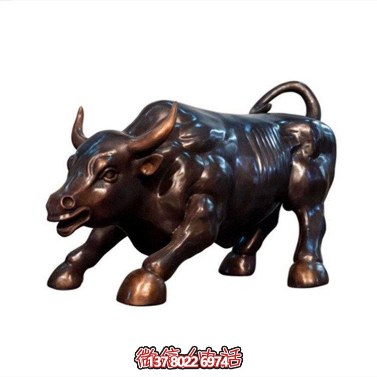 仿銅玻璃鋼華爾街牛戶(hù)外擺放裝飾
