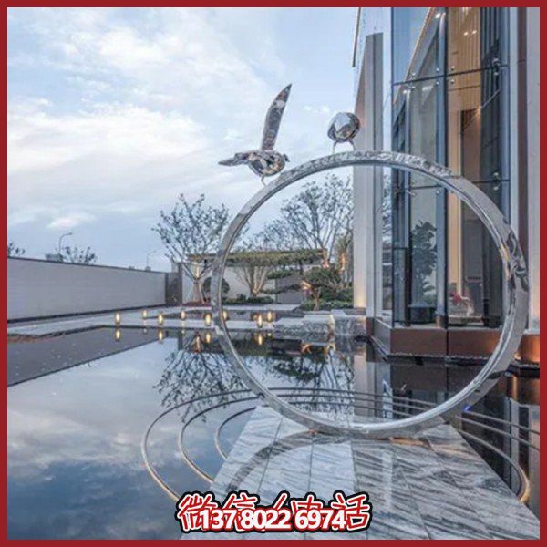 創(chuàng)意不銹鋼圓環(huán)雕塑——為酒店會所、戶外景觀增添幾何美感