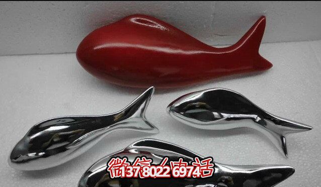 精致簡約不銹鋼魚雕塑，點(diǎn)綴室內(nèi)裝飾