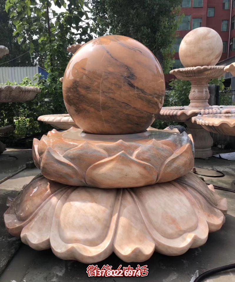 萬象景觀石雕——融合晚霞紅、蓮花風(fēng)水球、雕塑別墅，讓您的景觀更加美麗