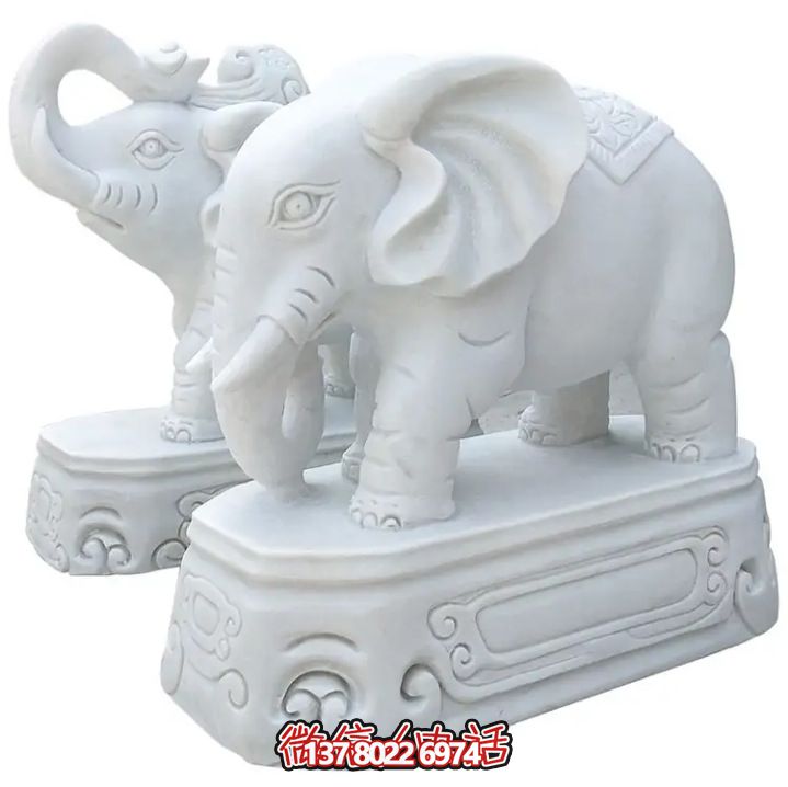 漢白玉大象仿真雕塑，為公園景區(qū)增添特色