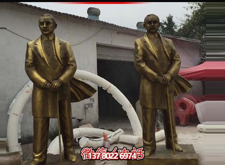 偉人孫中山仿銅雕塑，玻璃鋼擺放景觀園林