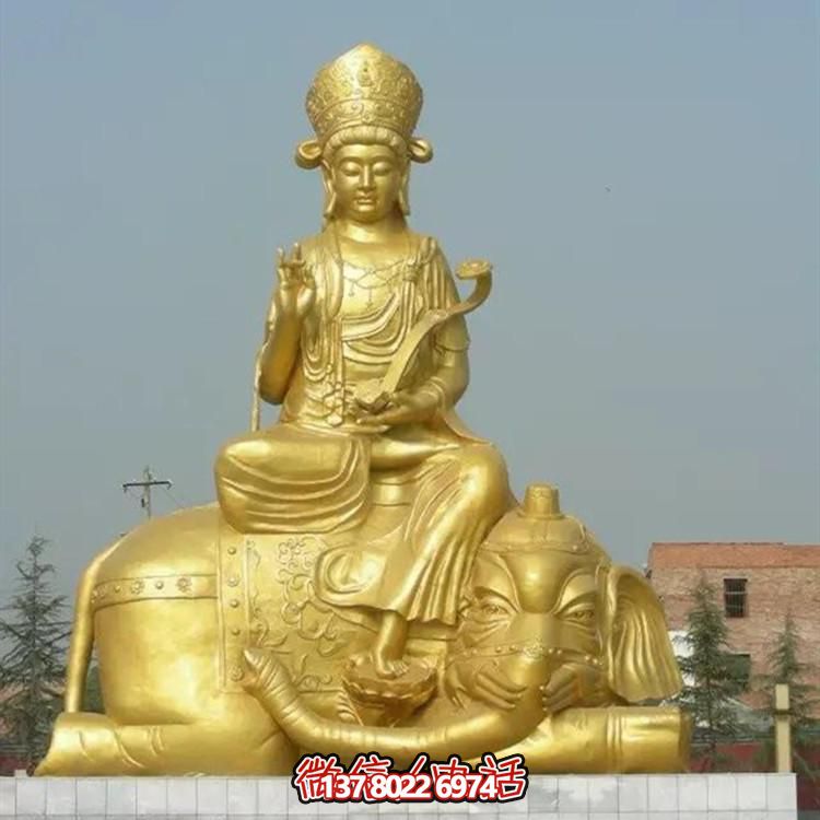 玻璃鋼雕塑文姝普賢，精致烤漆噴金大型景點(diǎn)裝飾