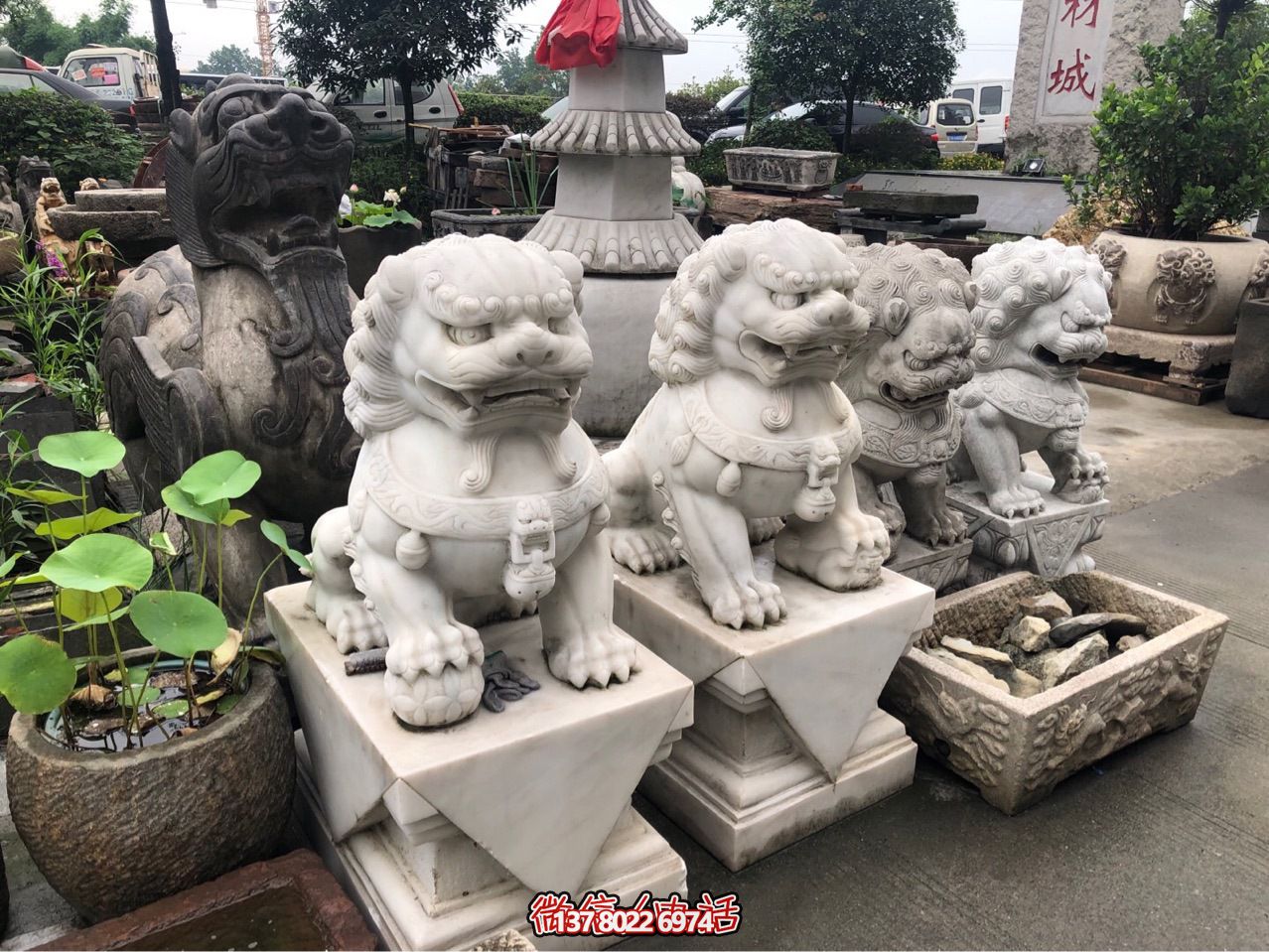 精美獅子雕塑，企業(yè)招財(cái)納福