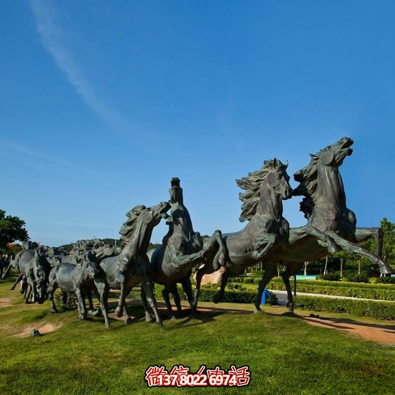 不銹鋼仿古馬雕塑萬馬奔騰，重現(xiàn)古老傳奇
