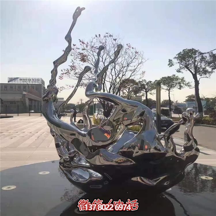 創(chuàng)意不銹鋼浪花雕塑，美化你的戶外廣場