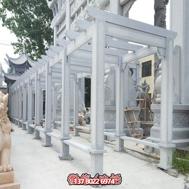 精美大理石石雕裝飾長(zhǎng)廊，美化小區(qū)戶外環(huán)境