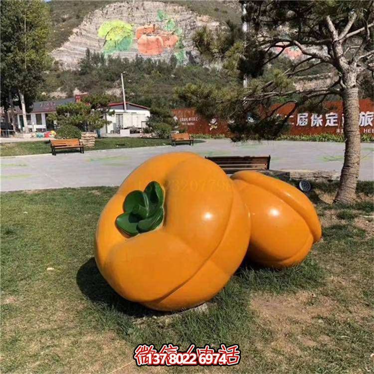 藝術品級仿真柿子雕塑，室外大型玻璃鋼裝飾園林