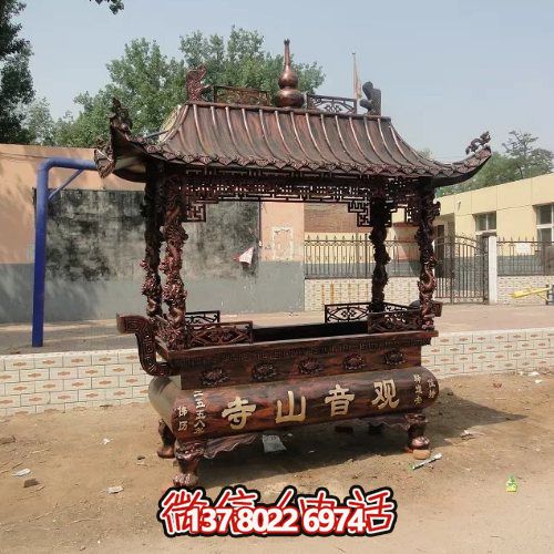 傳統(tǒng)中式香爐宗教雕塑，祈福上香