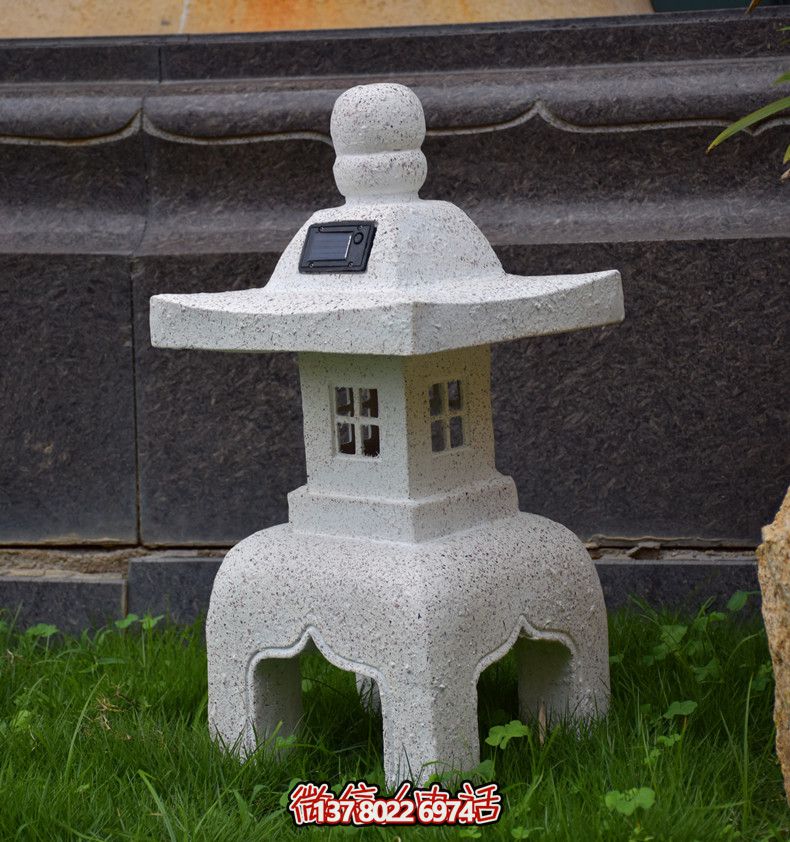 太陽能石燈，復(fù)古中式裝飾戶外景觀燈