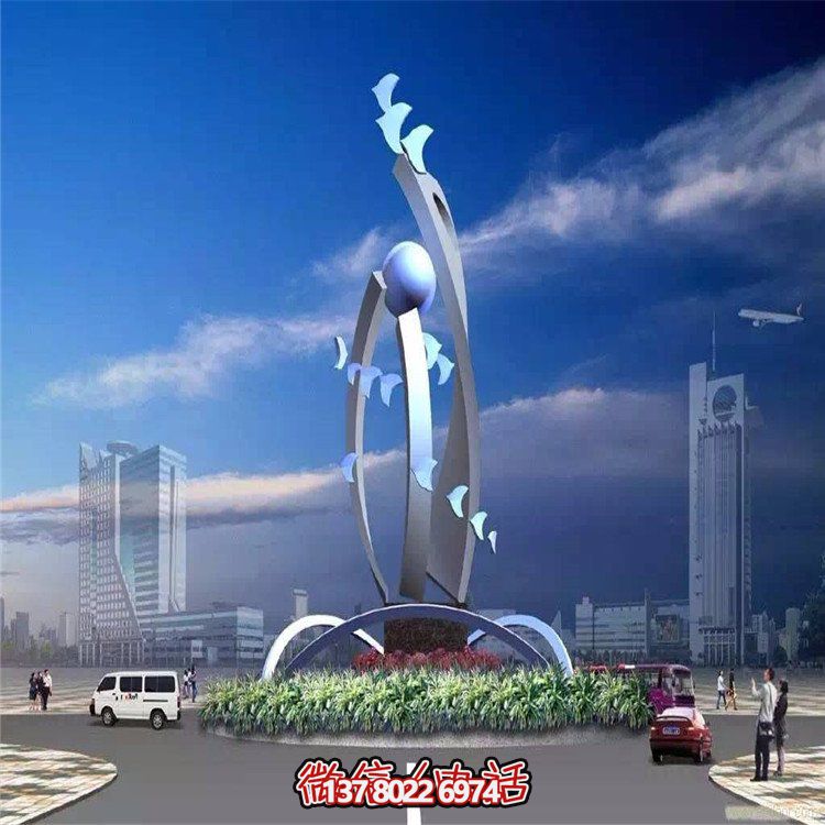 大型不銹鋼抽象藝術(shù)飛翔雕塑，豐富景觀廣場(chǎng)