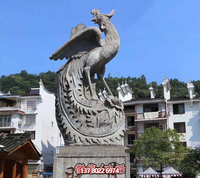 鳳凰雕塑，給公園帶來靈動之美