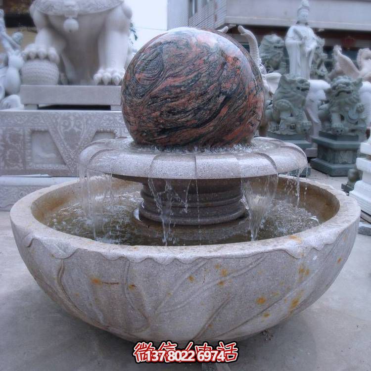精美大理石石雕戶(hù)外園林景觀風(fēng)水球雕塑