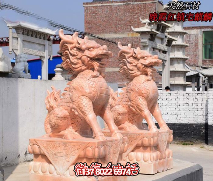 仿古神麒麟石雕，點綴您的庭院門口