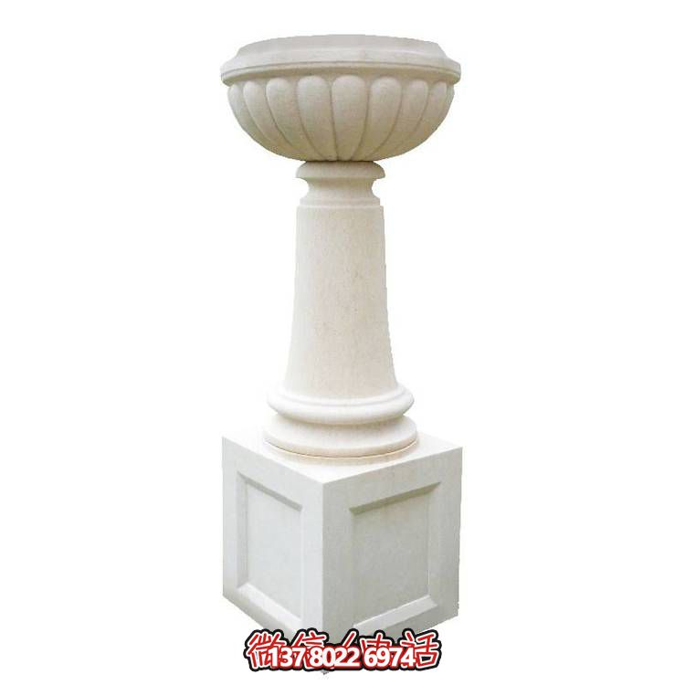 白砂巖石雕花盆，精美偶見