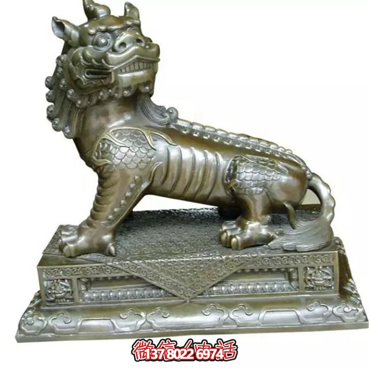 小型不銹鋼神麒麟雕塑，裝點(diǎn)庭院