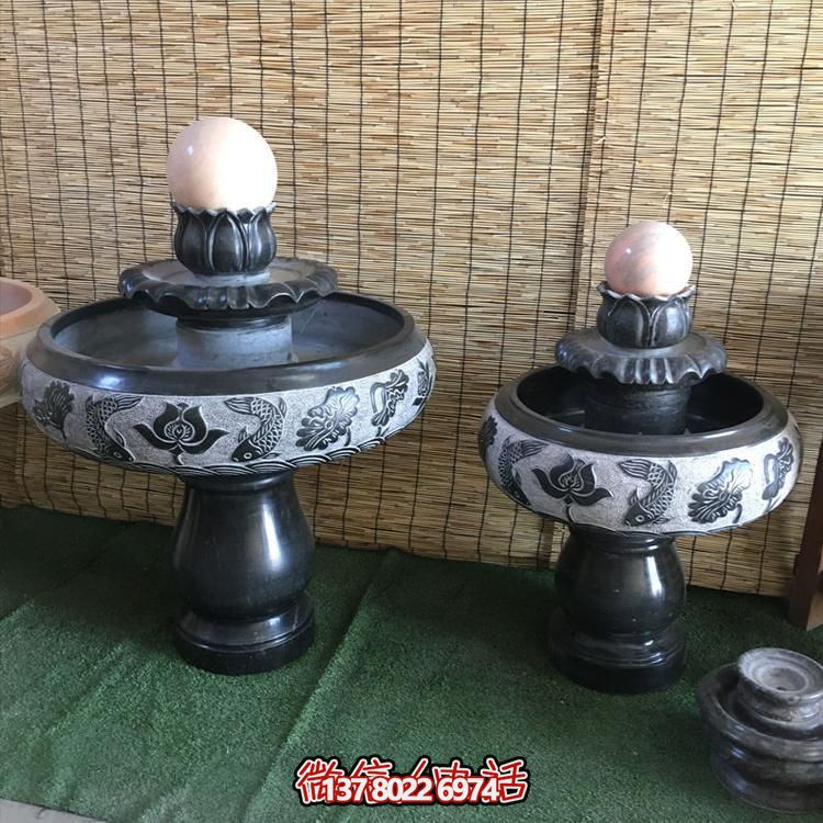 小型黑色大理石風(fēng)水招財(cái)擺件，室內(nèi)辦公家用