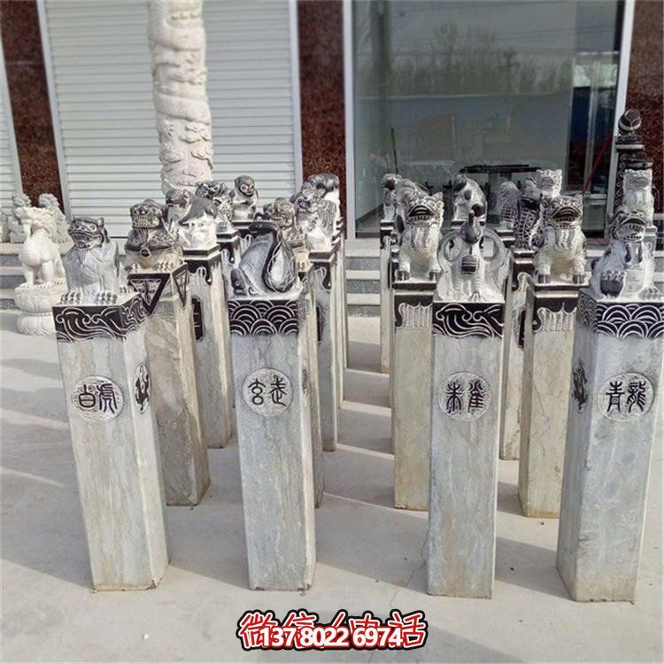 精美大理石雕塑，辟邪鎮(zhèn)宅，拴馬樁大型裝飾