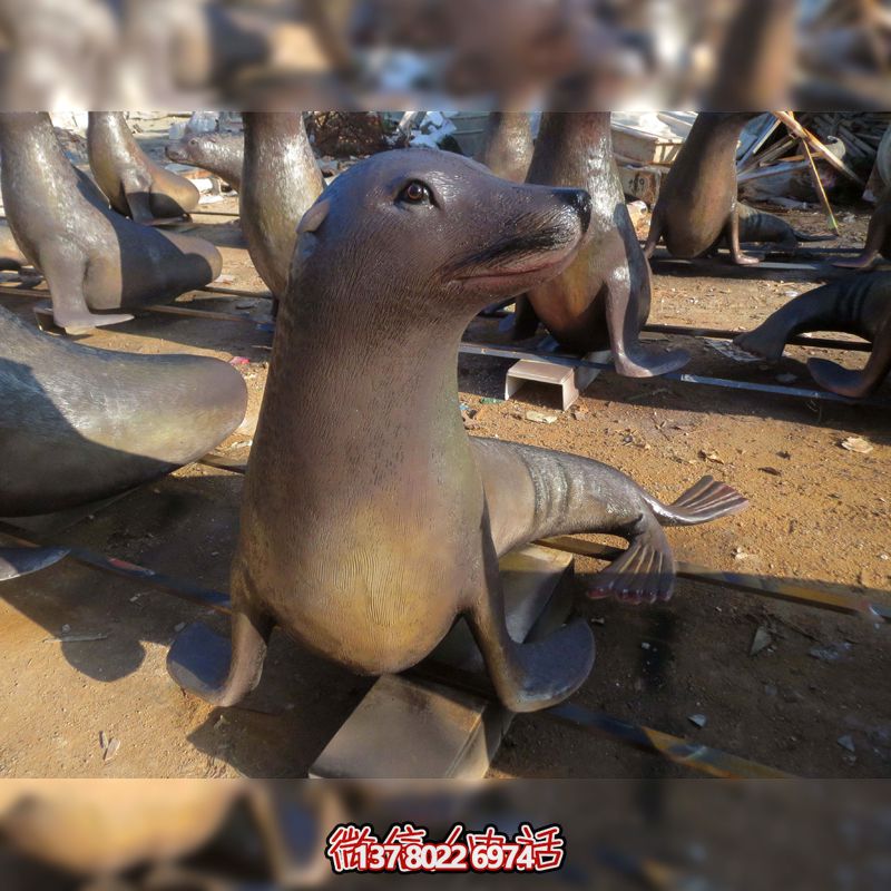 新穎海豹雕塑游樂(lè)園