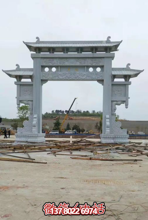 大理石大型牌坊，精美的戶外石雕藝術(shù)品