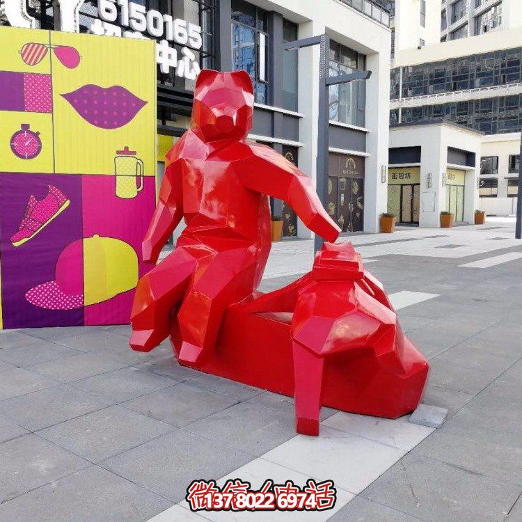 商場(chǎng)戶外園林抽象幾何動(dòng)物擺件
