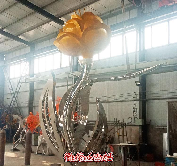 公園不銹鋼抽象植物花朵雕塑 公園不銹鋼抽象植物花朵雕塑