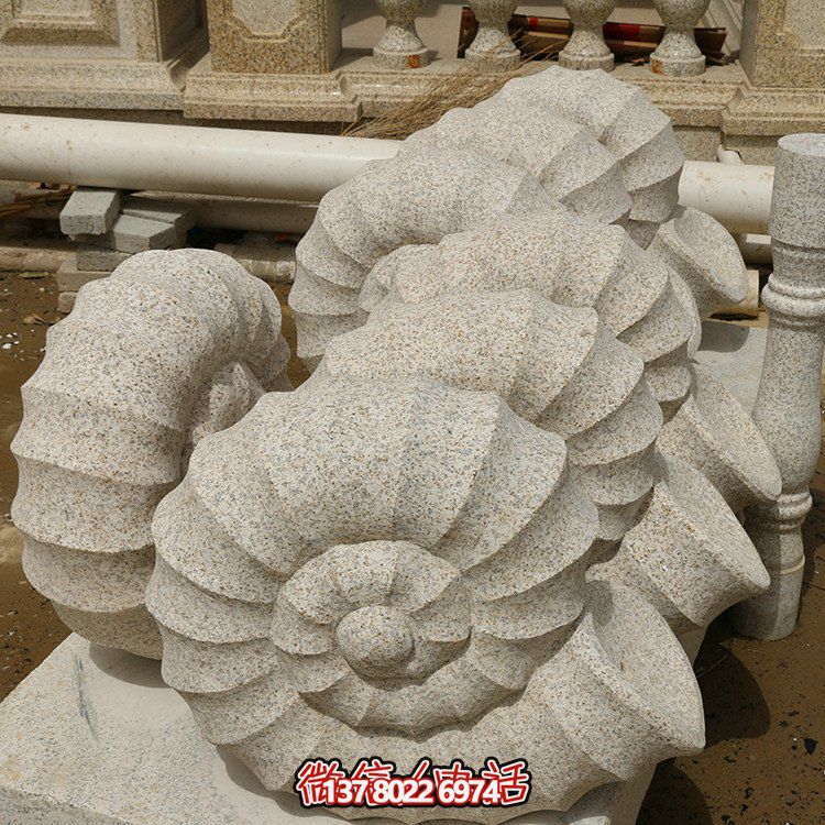 石雕海螺，砂巖雕刻石材海螺雕塑