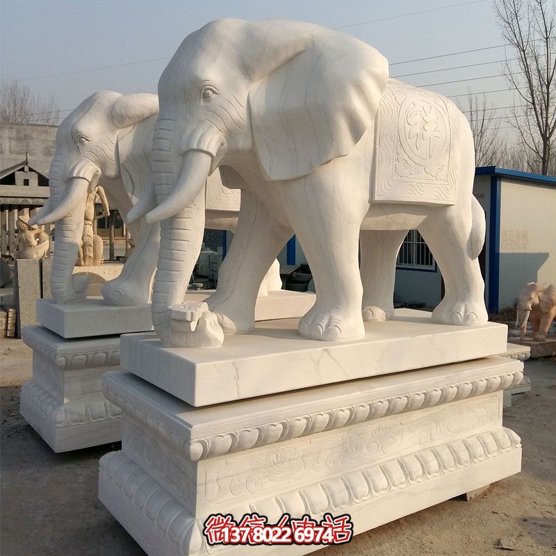 企業(yè)大型景觀漢白玉招財大象雕塑 企業(yè)大型景觀漢白玉招財大象雕塑