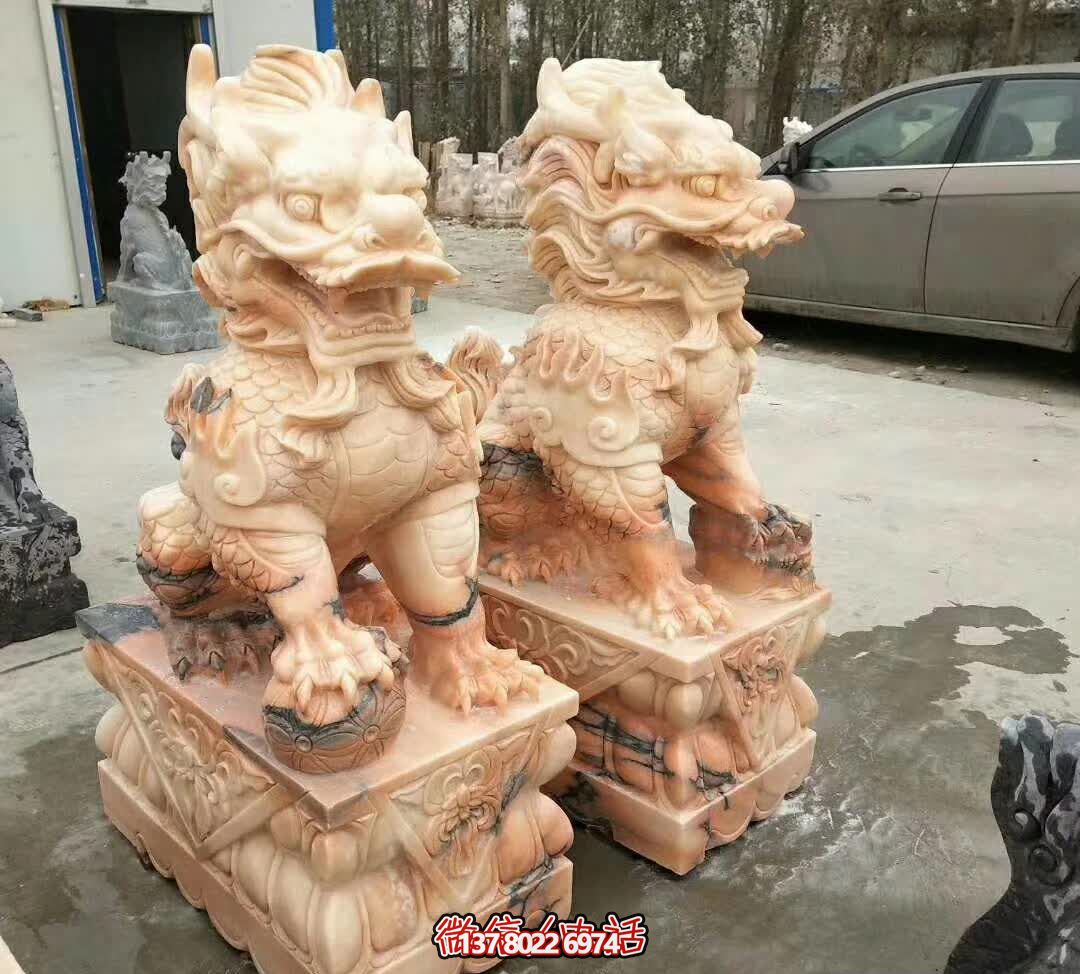 庭院別墅鎮(zhèn)宅晚霞紅石雕麒麟雕塑 庭院別墅鎮(zhèn)宅晚霞紅石雕麒麟雕塑