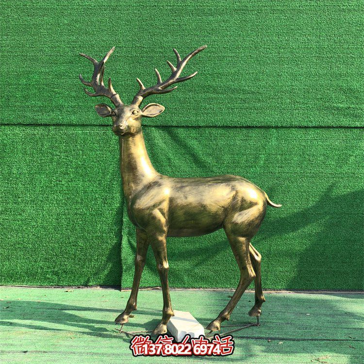 玻璃鋼仿銅鹿，梅花鹿