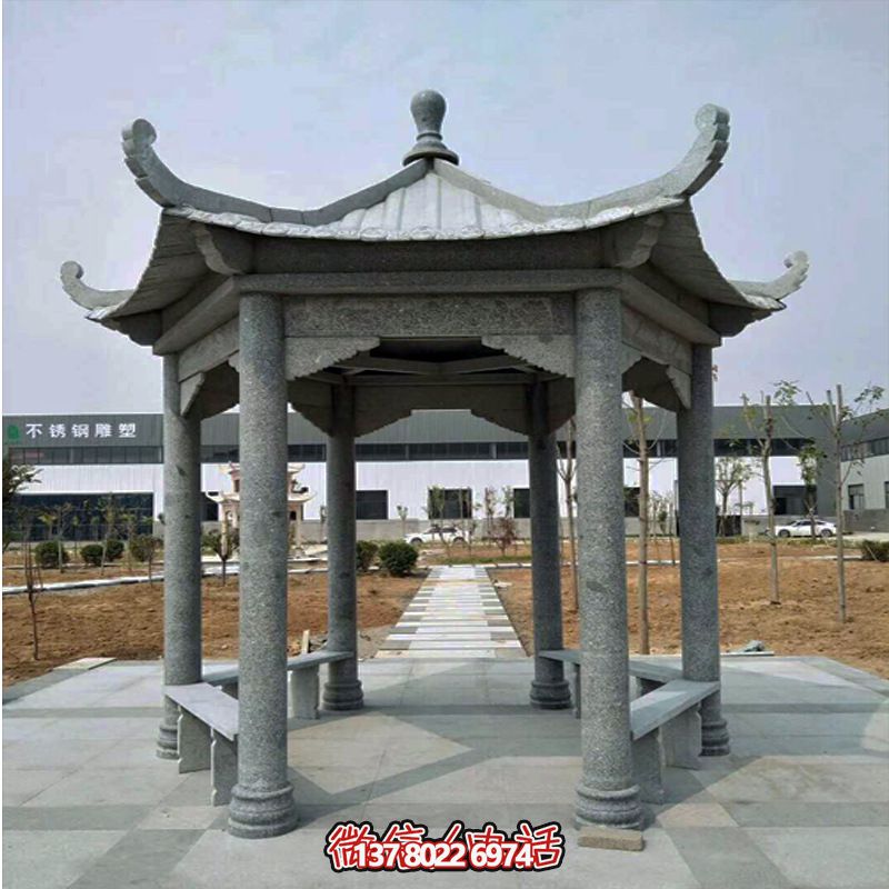 企業(yè)廣場(chǎng)擺放花崗巖青石六角涼亭休閑座椅雕塑 企業(yè)廣場(chǎng)擺放花崗巖青石六角涼亭休閑座椅雕塑