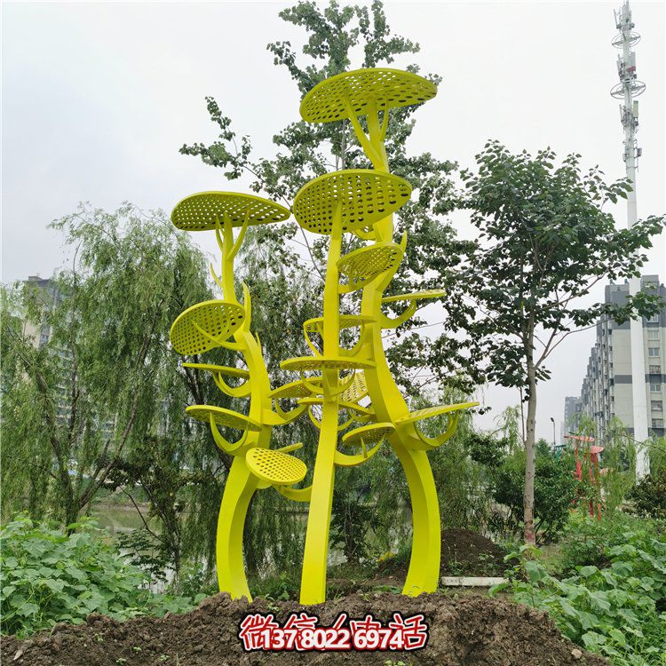 不銹鋼抽象樹，網(wǎng)狀樹葉樹冠